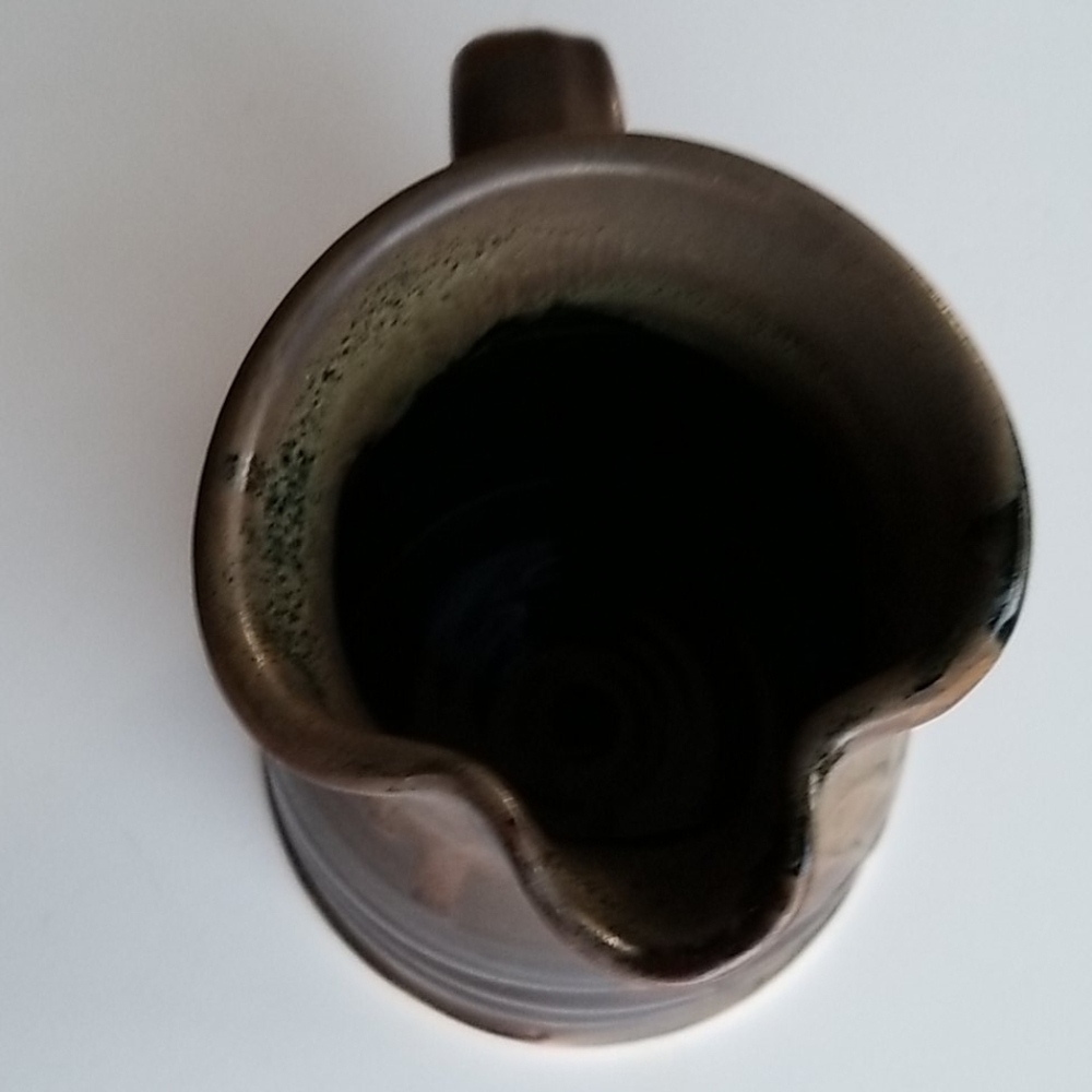S.J Pottery signed Brown Heart Pitcher - Picture 6 of 8